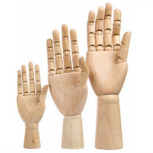 Load image into Gallery viewer, 7inch/8inch/10inch/12inch Wooden Left/Right Hand Body Artist Model Jointed Articulated Wood Sculpture Mannequin E2S