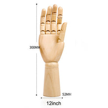 Load image into Gallery viewer, 7inch/8inch/10inch/12inch Wooden Left/Right Hand Body Artist Model Jointed Articulated Wood Sculpture Mannequin E2S
